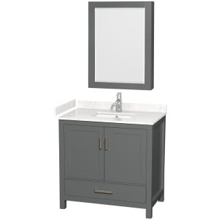 A thumbnail of the Wyndham Collection WCS141436S-VCA-MED Dark Gray / Carrara Cultured Marble Top / Brushed Chrome Hardware