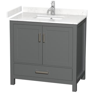 A thumbnail of the Wyndham Collection WCS141436S-VCA-MXX Dark Gray / Carrara Cultured Marble Top / Brushed Chrome Hardware