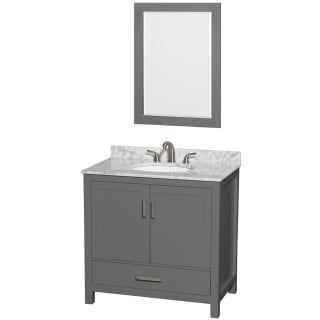A thumbnail of the Wyndham Collection WCS141436SUNOM24 Dark Gray / White Carrara Marble Top / Brushed Chrome Hardware