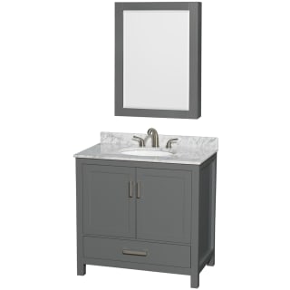 A thumbnail of the Wyndham Collection WCS141436SUNOMED Dark Gray / White Carrara Marble Top / Brushed Chrome Hardware