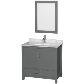A thumbnail of the Wyndham Collection WCS141436SUNSM24 Dark Gray / White Carrara Marble Top / Brushed Chrome Hardware