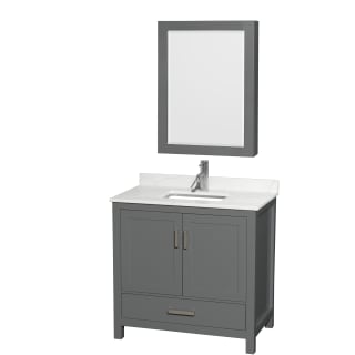 A thumbnail of the Wyndham Collection WCS141436S-QTZ-UNSMED Dark Gray / Giotto Quartz Top / Brushed Chrome Hardware