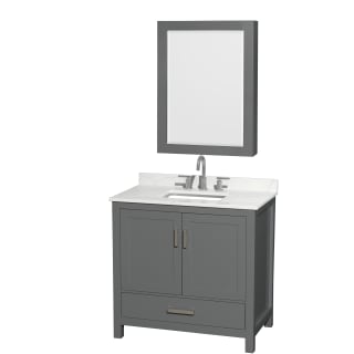 A thumbnail of the Wyndham Collection WCS141436S-QTZ-US3MED Dark Gray / Giotto Quartz Top / Brushed Chrome Hardware