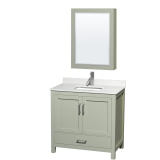 A thumbnail of the Wyndham Collection WCS141436S-QTZ-UNSMED Light Green / Giotto Quartz Top / Brushed Nickel Hardware