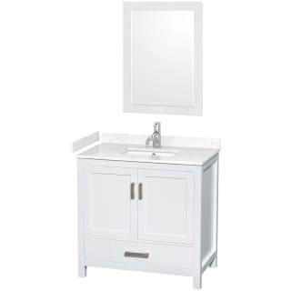 A thumbnail of the Wyndham Collection WCS141436S-VCA-M24 White / Carrara Cultured Marble Top / Brushed Chrome Hardware