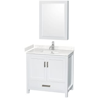 A thumbnail of the Wyndham Collection WCS141436S-VCA-MED White / Carrara Cultured Marble Top / Brushed Chrome Hardware