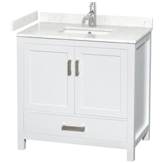 A thumbnail of the Wyndham Collection WCS141436S-VCA-MXX White / Carrara Cultured Marble Top / Brushed Chrome Hardware