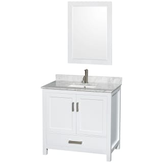 A thumbnail of the Wyndham Collection WCS141436SUNSM24 White / White Carrara Marble Top / Brushed Chrome Hardware