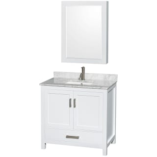 A thumbnail of the Wyndham Collection WCS141436SUNSMED White / White Carrara Marble Top / Brushed Chrome Hardware