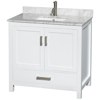 A thumbnail of the Wyndham Collection WCS141436SUNSMXX White / White Carrara Marble Top / Brushed Chrome Hardware