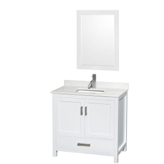 A thumbnail of the Wyndham Collection WCS141436S-QTZ-UNSM24 White / Giotto Quartz Top / Brushed Chrome Hardware