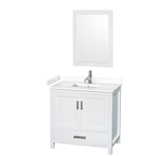 A thumbnail of the Wyndham Collection WCS141436S-VCA-M24 White / White Cultured Marble Top / Brushed Chrome Hardware