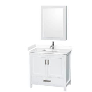 A thumbnail of the Wyndham Collection WCS141436S-VCA-MED White / White Cultured Marble Top / Brushed Chrome Hardware