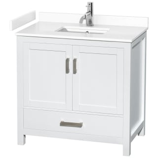 A thumbnail of the Wyndham Collection WCS141436S-VCA-MXX White / White Cultured Marble Top / Brushed Chrome Hardware