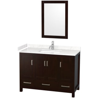 A thumbnail of the Wyndham Collection WCS141448S-VCA-M24 Espresso / Carrara Cultured Marble Top / Brushed Chrome Hardware