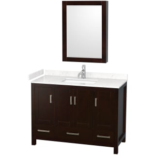 A thumbnail of the Wyndham Collection WCS141448S-VCA-MED Espresso / Carrara Cultured Marble Top / Brushed Chrome Hardware