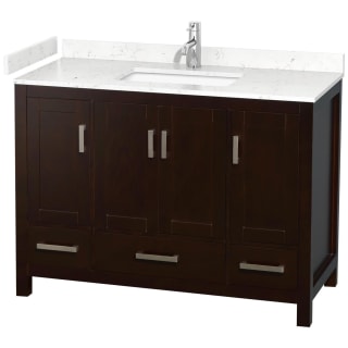 A thumbnail of the Wyndham Collection WCS141448S-VCA-MXX Espresso / Carrara Cultured Marble Top / Brushed Chrome Hardware