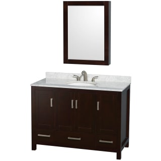 A thumbnail of the Wyndham Collection WCS141448SUNOMED Espresso / White Carrara Marble Top / Brushed Chrome Hardware