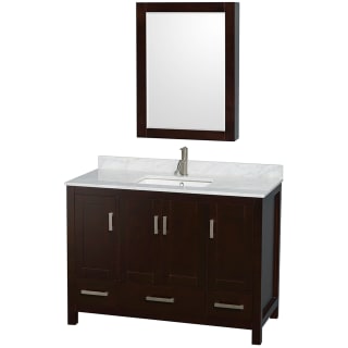A thumbnail of the Wyndham Collection WCS141448SUNSMED Espresso / White Carrara Marble Top / Brushed Chrome Hardware