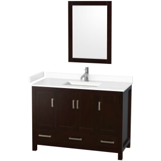 A thumbnail of the Wyndham Collection WCS141448S-VCA-M24 Espresso / White Cultured Marble Top / Brushed Chrome Hardware
