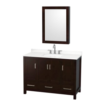 A thumbnail of the Wyndham Collection WCS141448S-QTZ-US3MED Espresso / White Quartz Top / Brushed Chrome Hardware