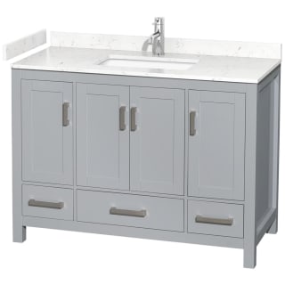 A thumbnail of the Wyndham Collection WCS141448S-VCA-MXX Gray / Carrara Cultured Marble Top / Brushed Chrome Hardware