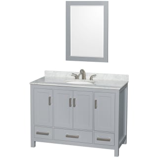 A thumbnail of the Wyndham Collection WCS141448SUNOM24 Gray / White Carrara Marble Top / Brushed Chrome Hardware