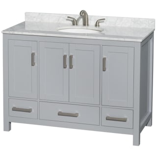 A thumbnail of the Wyndham Collection WCS141448SUNOMXX Gray / White Carrara Marble Top