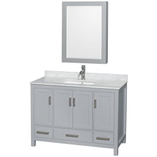A thumbnail of the Wyndham Collection WCS141448SUNSMED Gray / White Carrara Marble Top / Brushed Chrome Hardware