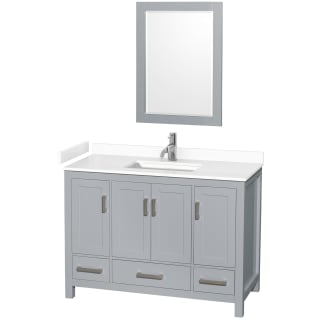 A thumbnail of the Wyndham Collection WCS141448S-VCA-M24 Gray / White Cultured Marble Top / Brushed Chrome Hardware