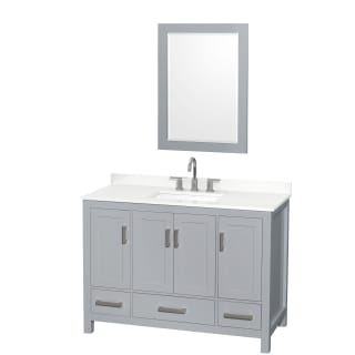 A thumbnail of the Wyndham Collection WCS141448S-QTZ-US3M24 Gray / White Quartz Top / Brushed Chrome Hardware