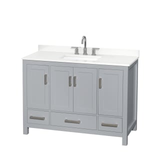 A thumbnail of the Wyndham Collection WCS141448S-QTZ-US3MXX Gray / White Quartz Top / Brushed Chrome Hardware