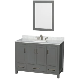 A thumbnail of the Wyndham Collection WCS141448SUNOM24 Dark Gray / White Carrara Marble Top / Brushed Chrome Hardware