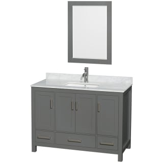A thumbnail of the Wyndham Collection WCS141448SUNSM24 Dark Gray / White Carrara Marble Top / Brushed Chrome Hardware