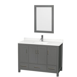 A thumbnail of the Wyndham Collection WCS141448S-QTZ-UNSM24 Dark Gray / Giotto Quartz Top / Brushed Chrome Hardware