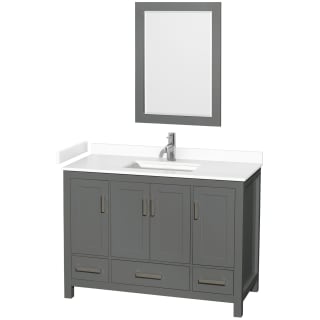 A thumbnail of the Wyndham Collection WCS141448S-VCA-M24 Dark Gray / White Cultured Marble Top / Brushed Chrome Hardware
