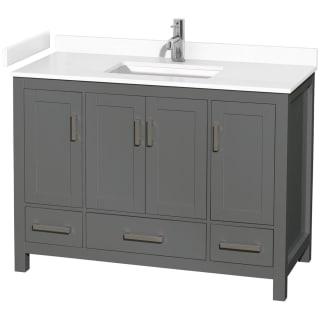 A thumbnail of the Wyndham Collection WCS141448S-VCA-MXX Dark Gray / White Cultured Marble Top / Brushed Chrome Hardware