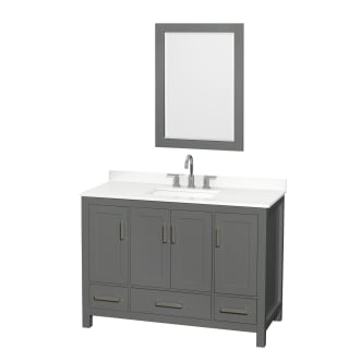 A thumbnail of the Wyndham Collection WCS141448S-QTZ-US3M24 Dark Gray / White Quartz Top / Brushed Chrome Hardware