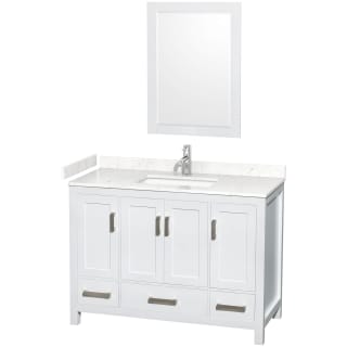 A thumbnail of the Wyndham Collection WCS141448S-VCA-M24 White / Carrara Cultured Marble Top / Brushed Chrome Hardware