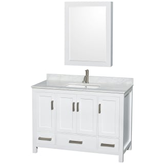 A thumbnail of the Wyndham Collection WCS141448SUNSMED White / White Carrara Marble Top / Brushed Chrome Hardware