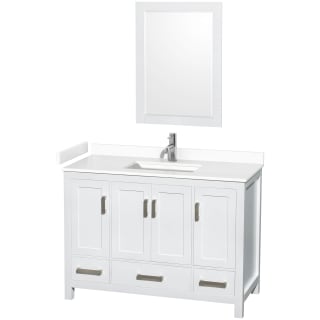 A thumbnail of the Wyndham Collection WCS141448S-VCA-M24 White / White Cultured Marble Top / Brushed Chrome Hardware