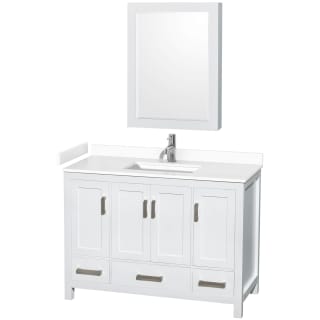 A thumbnail of the Wyndham Collection WCS141448S-VCA-MED White / White Cultured Marble Top / Brushed Chrome Hardware
