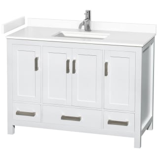 A thumbnail of the Wyndham Collection WCS141448S-VCA-MXX White / White Cultured Marble Top / Brushed Chrome Hardware