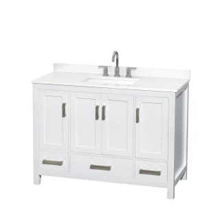 A thumbnail of the Wyndham Collection WCS141448S-QTZ-US3MXX White / White Quartz Top / Brushed Chrome Hardware