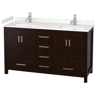 A thumbnail of the Wyndham Collection WCS141460D-VCA-MXX Espresso / Carrara Cultured Marble Top / Brushed Chrome Hardware