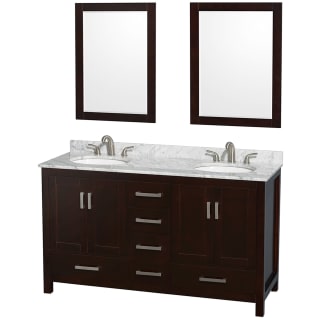A thumbnail of the Wyndham Collection WCS141460DUNOM24 Espresso / White Carrara Marble Top / Brushed Chrome Hardware