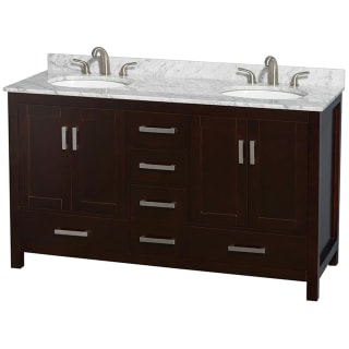 A thumbnail of the Wyndham Collection WCS141460DUNOMXX Espresso / White Carrara Marble Top / Brushed Chrome Hardware