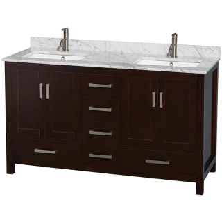 A thumbnail of the Wyndham Collection WCS141460DUNSMXX Espresso / White Carrara Marble Top / Brushed Chrome Hardware