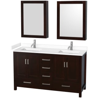 A thumbnail of the Wyndham Collection WCS141460D-VCA-MED Espresso / White Cultured Marble Top / Brushed Chrome Hardware
