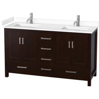 A thumbnail of the Wyndham Collection WCS141460D-VCA-MXX Espresso / White Cultured Marble Top / Brushed Chrome Hardware